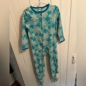 (3/$20) George 4t Blue and White Snowflake zip up fleece sleeper